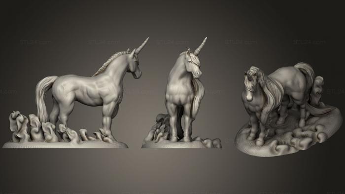 Статуэтки животных (Лошадь-Единорог, STKJ_1596) 3D модель для ЧПУ станка